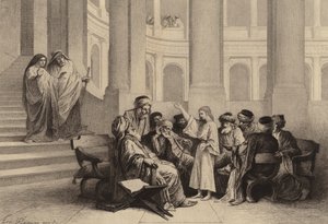 Ježíš uprostřed lékařů od after Albert Robida
