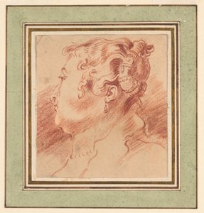 Studie ženské hlavy od after Antoine Watteau