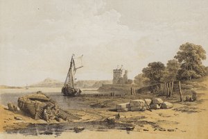 Hrad Barnbougle (chromolitho)