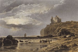 Hrad Tantallon (chromolitho)