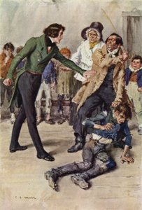 Ilustrace pro Nicholase Nicklebyho od after Charles Edmund Brock