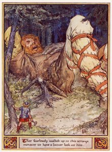 Thor nebojácně přistoupil k tomuto podivnému monstru, aby si ho lépe prohlédl od after Charles Edmund Brock