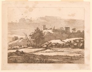Krajina s hradem od after Claude Lorrain