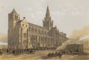Katedrála Glasgow (St Mungos), exteriér (chromolitho)