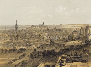 Pohled na Edinburgh z hradu (chromolitho)