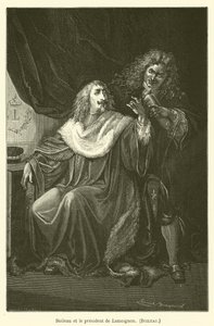 Boileau a prezident Lamoignonu, Boileau od after Emile Antoine Bayard