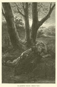 První čtení, George Sandová od after Emile Antoine Bayard