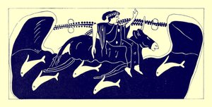 Europa and the Bull, ilustrace z Greek Vase Paintings od J. E. Harrisona a D. S. MacColl, publikovaná v roce 1894 (digitálně vylepšený obrázek) od after English School