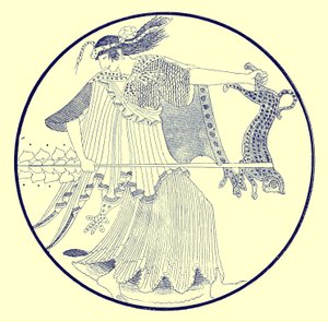 Maenad, ilustrace z Greek Vase Paintings od J. E. Harrisona a D. S. MacColl, publikovaná 1894 (digitálně vylepšený obrázek) od after English School