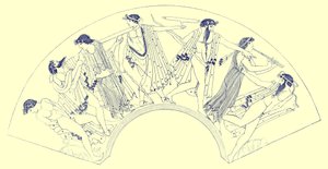 Revel od Brygose, ilustrace z Greek Vase Paintings od J. E. Harrisona a D. S. MacColl, publikovaná v roce 1894 (digitálně vylepšený obrázek) od after English School