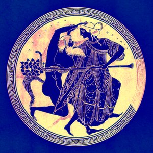 Satyr a Maenad, ilustrace z Greek Vase Paintings od J. E. Harrisona a D. S. MacColl, publikovaná v roce 1894 (digitálně vylepšený obrázek) od after English School
