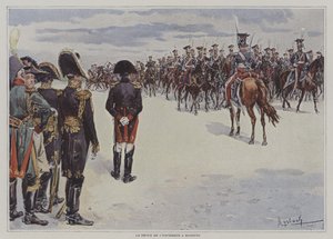 Napoleon kontroluje jednotky polského lehkého koně v Bayonne