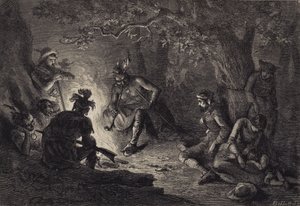 Vězni z Wyomingského údolí od after Felix Octavius Carr Darley