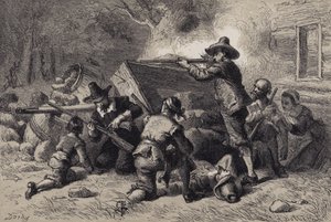 Virginians bránící se proti Indům od after Felix Octavius Carr Darley