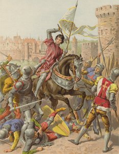 Jeanne DArc uvězněna v Compiegne (chromolitho)