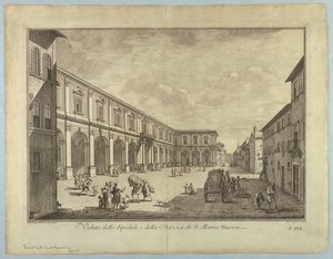 Pohled na Florencii, deska z "Výběr z XXIV Pohledy na hlavní čtvrti, náměstí, kostely a paláce města Florencie"
