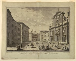 Pohled na Florencii, deska z "Výběr z XXIV Pohledy na hlavní čtvrti, náměstí, kostely a paláce města Florencie"