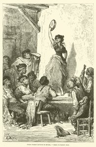 Tanec Gitana, oblast Sevilla od Gustave after Dore