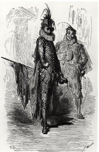 Ilustrace z Le Capitaine Fracasse od Theophila Gautiera (1811-72) rytý Fortune Louis Meaulle (1844-1901) 1866 od Gustave after Dore
