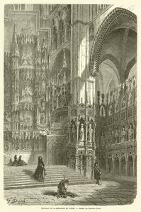 Interiér katedrály de Tolede od Gustave after Dore