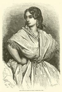 Mladá žena na trhu ve Valence od Gustave after Dore