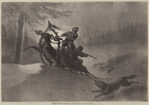 Laponští rolníci pronásledovaní vlky od Gustave after Dore
