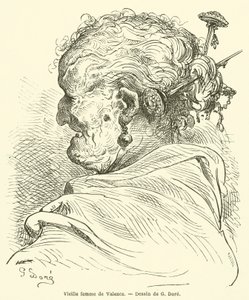 Stará žena z Valencie od Gustave after Dore