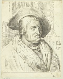 Fantasy portrét starého muže s kloboukem od after Hendrick Goltzius