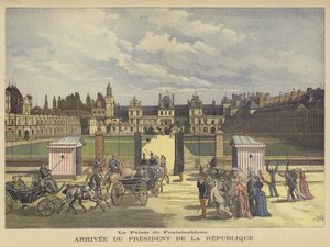 Příjezd prezidenta Francie do Palais de Fontainebleau