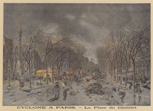 Poškození způsobené bouří na Place du Chatelet v Paříži od after Henri Meyer