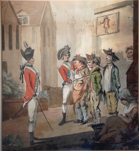 Britská armáda, British Recruiting Party, 1780 od after Henry William Bunbury
