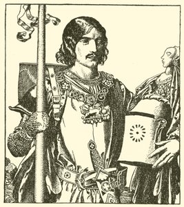Sir Launcelot z jezera od after Howard Pyle