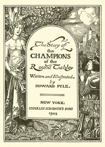 Titulní strana knihy Příběh mistrů kulatého stolu od after Howard Pyle