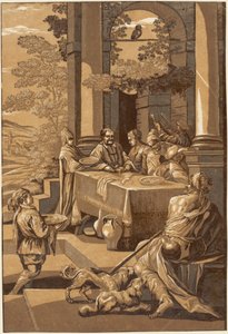 Dives and Lazarus (pravý panel) od after Jacopo Bassano John Baptist Jackson