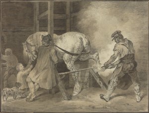 Kovárna od after Léon Cogniet after Théodore Gericault