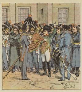 Loučení Napoleona s jeho gardou ve Fontainebleau od after Louis Charles Bombled
