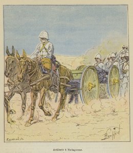 Dělostřelectvo na Madagaskaru od after Louis Charles Bombled