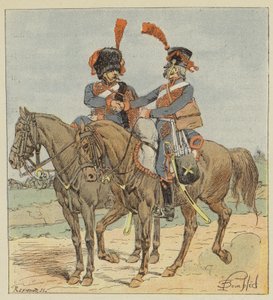 Koňské dělostřelectvo stráže a linie od after Louis Charles Bombled