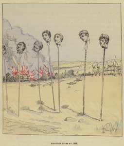 Hovas zvěrstva v roce 1845 od after Louis Charles Bombled