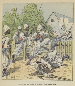 Útok oddílu rváčů hova domu od after Louis Charles Bombled