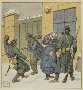 Pruská brutalita v Beaugency od after Louis Charles Bombled