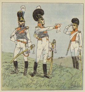 Plukovník lehkého koně, bavorský důstojník, plukovník dragounů od after Louis Charles Bombled