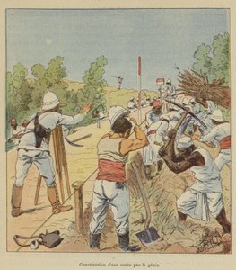Stavba silnice inženýrem od after Louis Charles Bombled