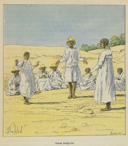 Madagaskarský tanec od after Louis Charles Bombled