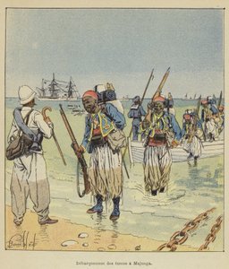 Vylodění Turků v Majunze od after Louis Charles Bombled