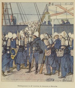 Nalodění 40. praporu chasseurs v Marseille od after Louis Charles Bombled