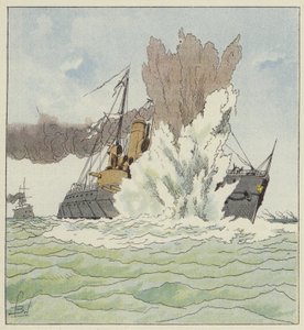 Výbuch v Petropavlovsku od after Louis Charles Bombled