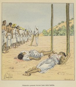 Fahavalos procházející před jejich hlavními puškami od after Louis Charles Bombled