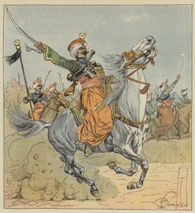 Císařská garda, Mameluck, eskadra připojená k regimentu chasseurs a cheval od after Louis Charles Bombled