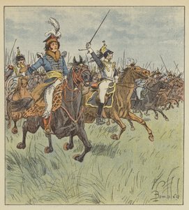 Nikdy nikdo v čele kavalérie neviděl někoho tak brilantního, odvážnějšího a odhodlanějšího. od after Louis Charles Bombled